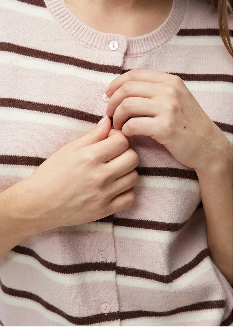 Emory Sleeveless Cardigan in Pink