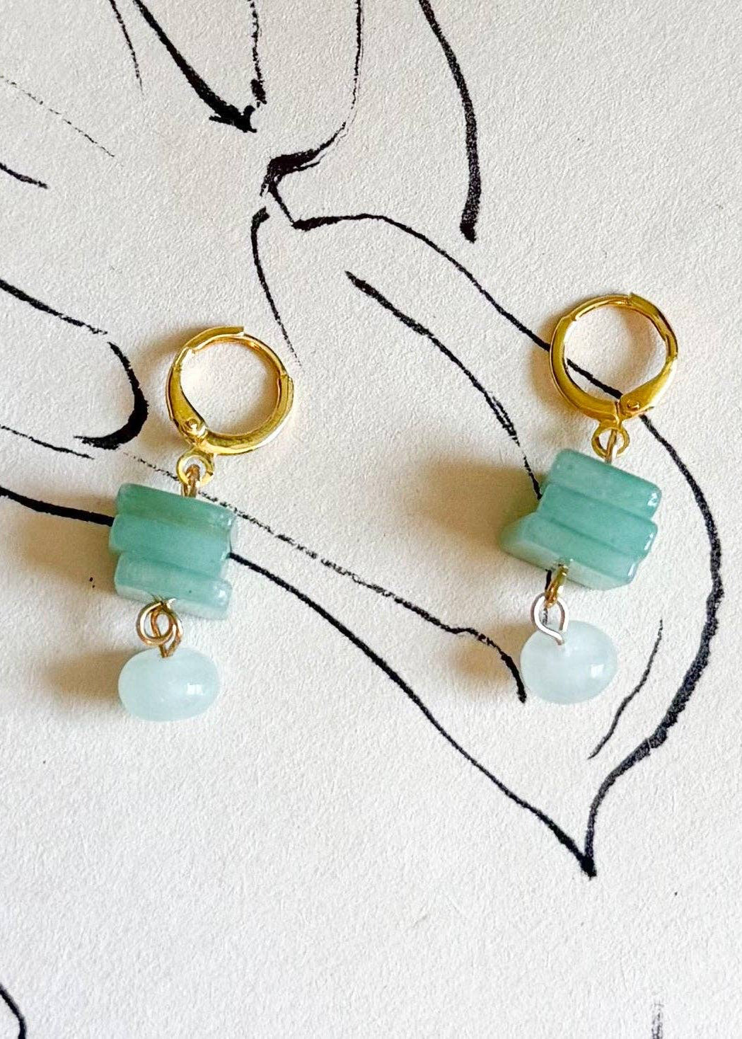 Natalie Clare Aventurine Dangle Earrings