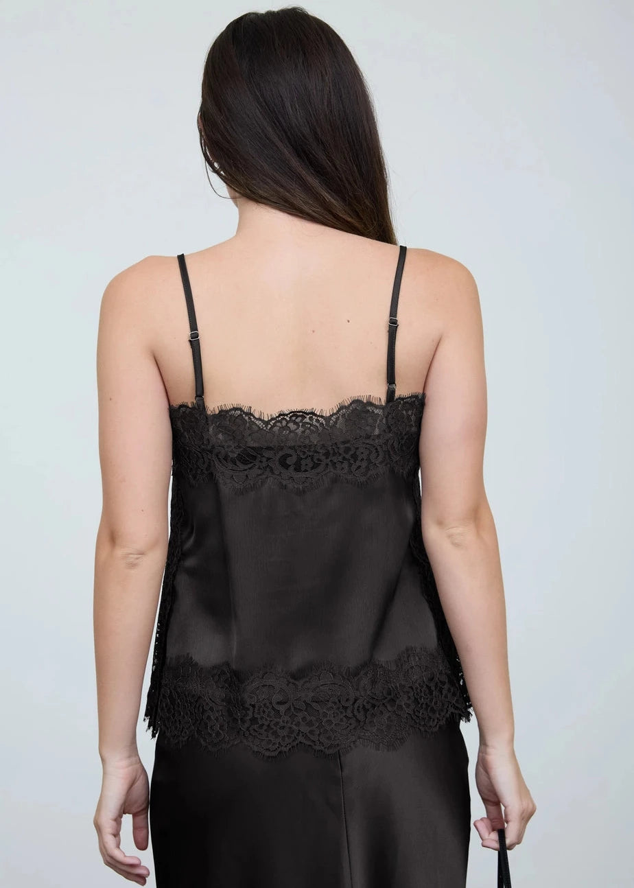 Stassi Satin Lace Tank Top