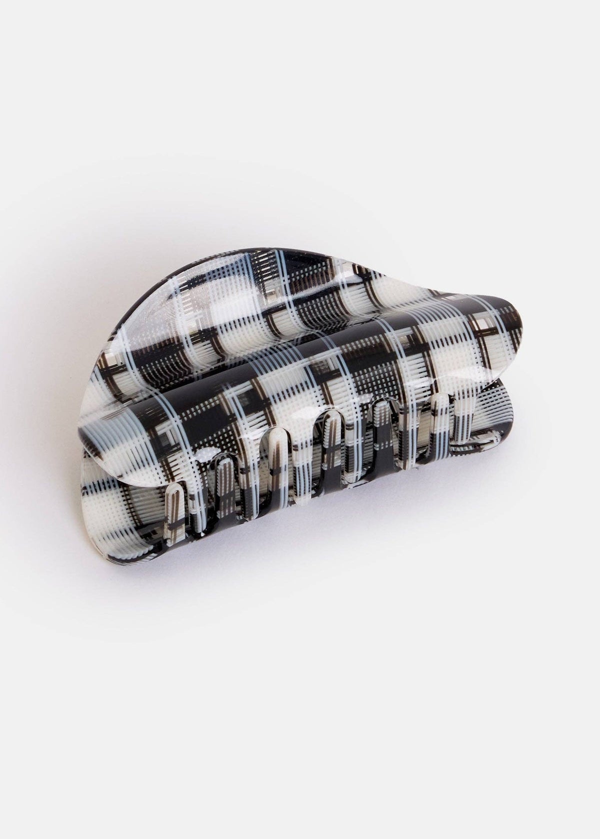 Chunks Suki Claw in Black + White Plaid