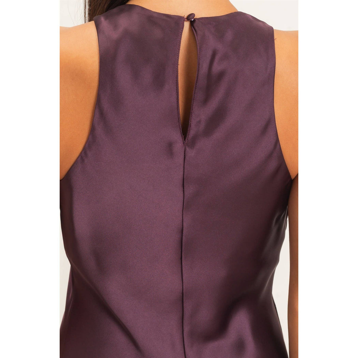Stassi Sleeveless Satin Midi Dress