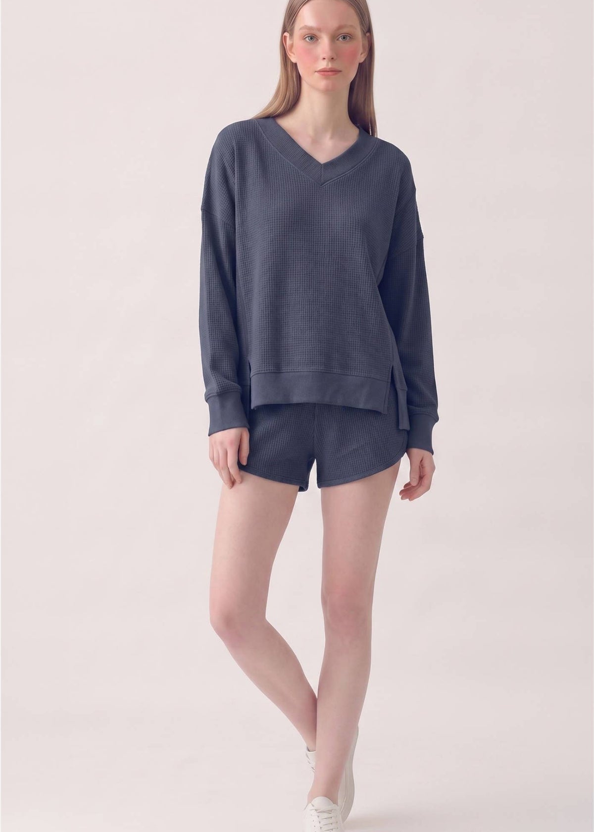 Sophie Oversized Waffle Sweatshirt
