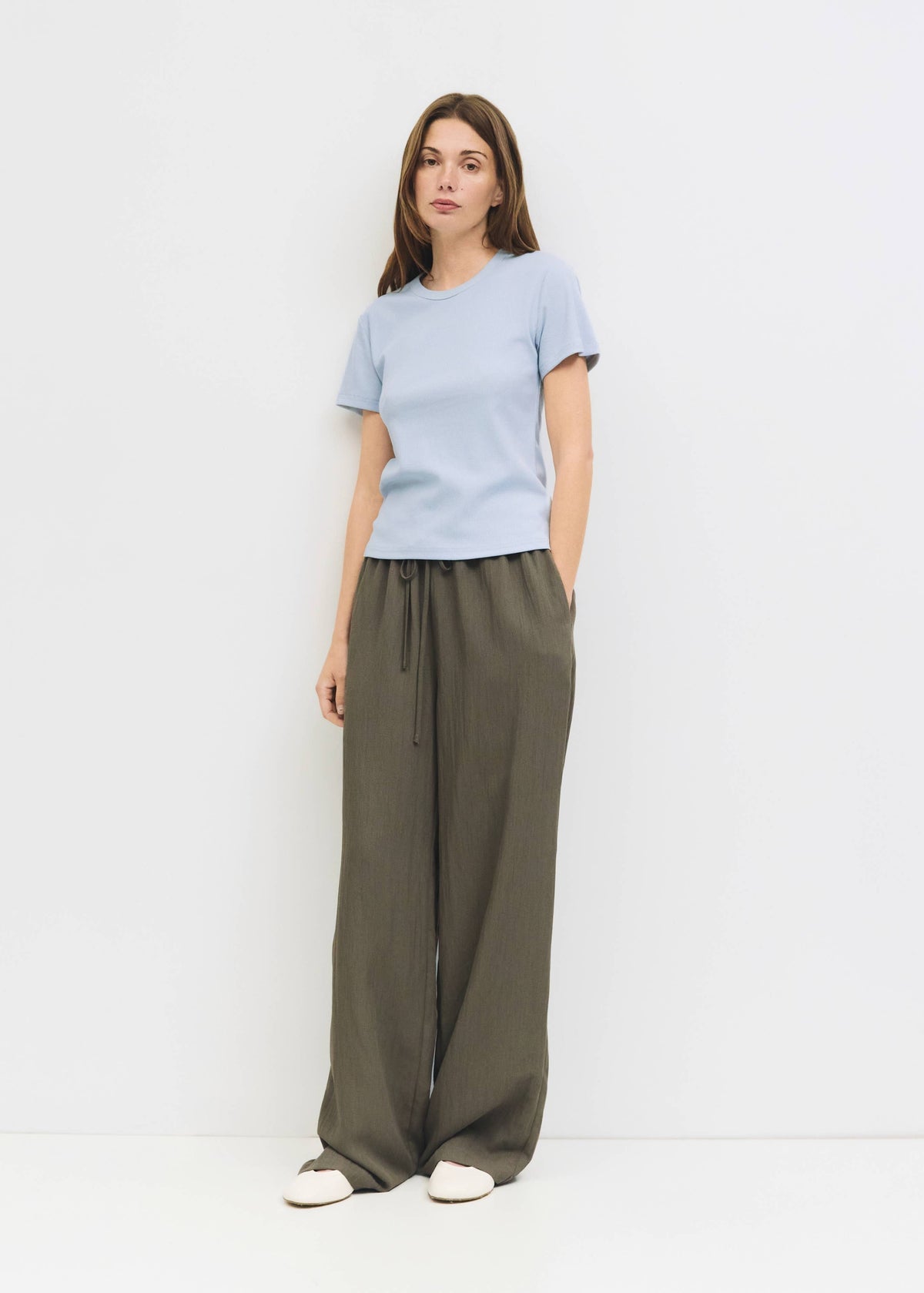 Miller Ribbed Short-Sleeve T-Shirt in Blue