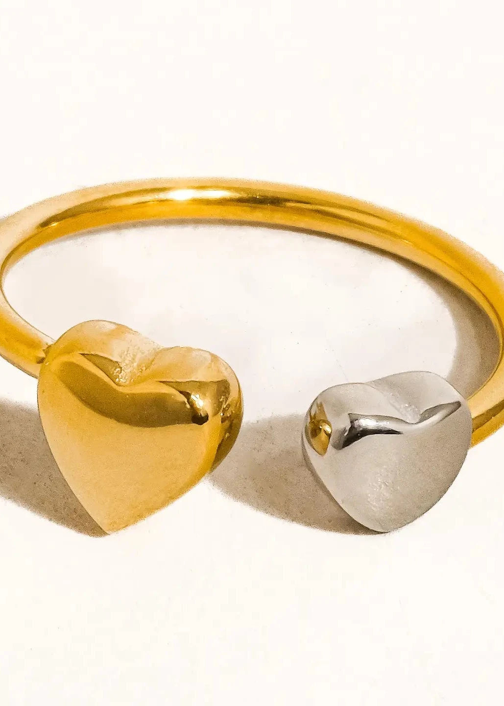 Loanni Two Tone Heart Ring