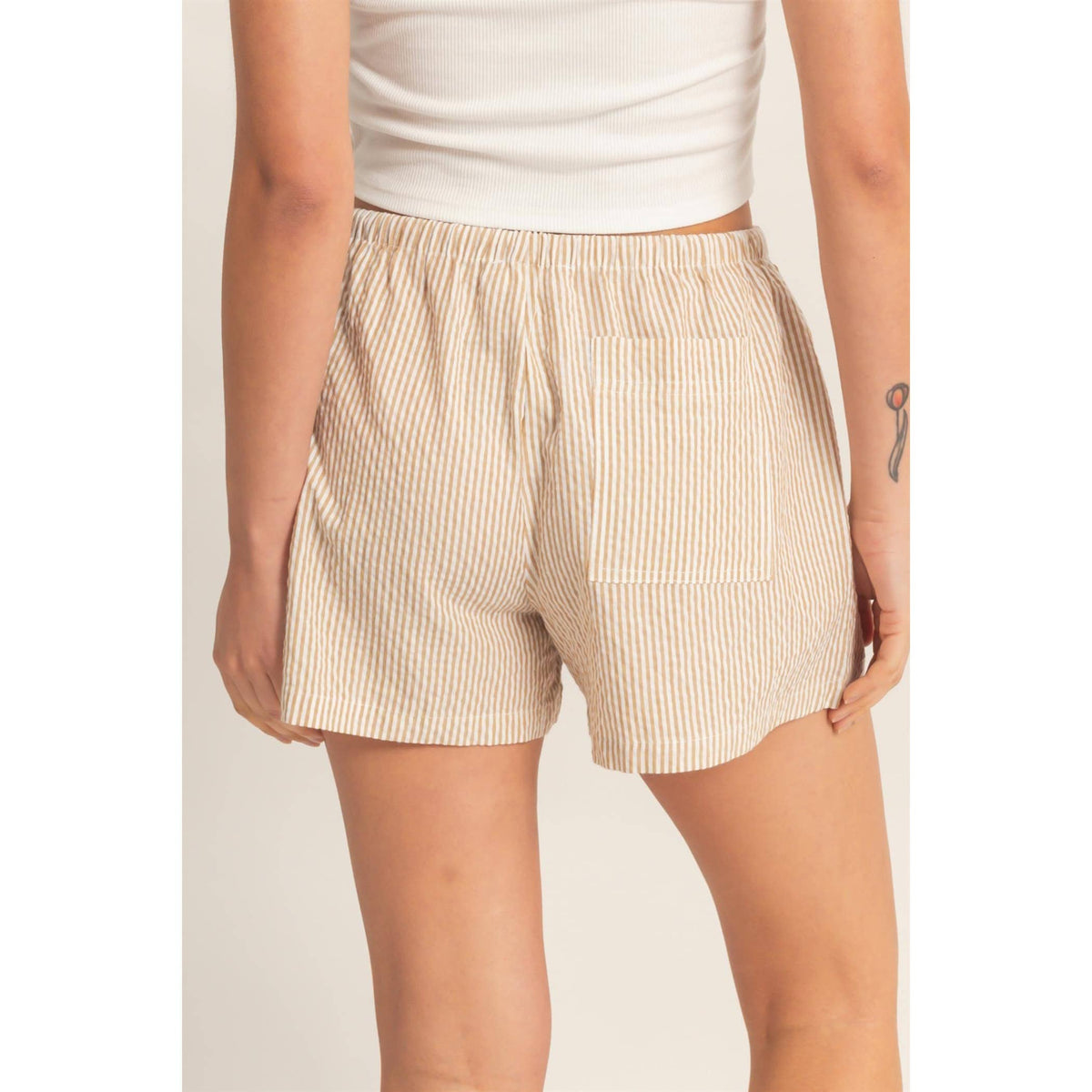 Emmy Striped Drawstring Waist Shorts