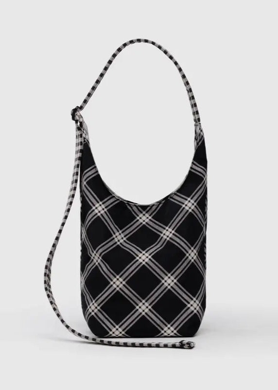 BAGGU Small Nylon Sling in Mixed Plaid
