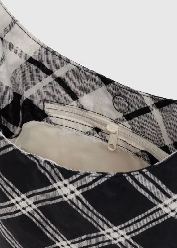 BAGGU Small Nylon Sling in Mixed Plaid