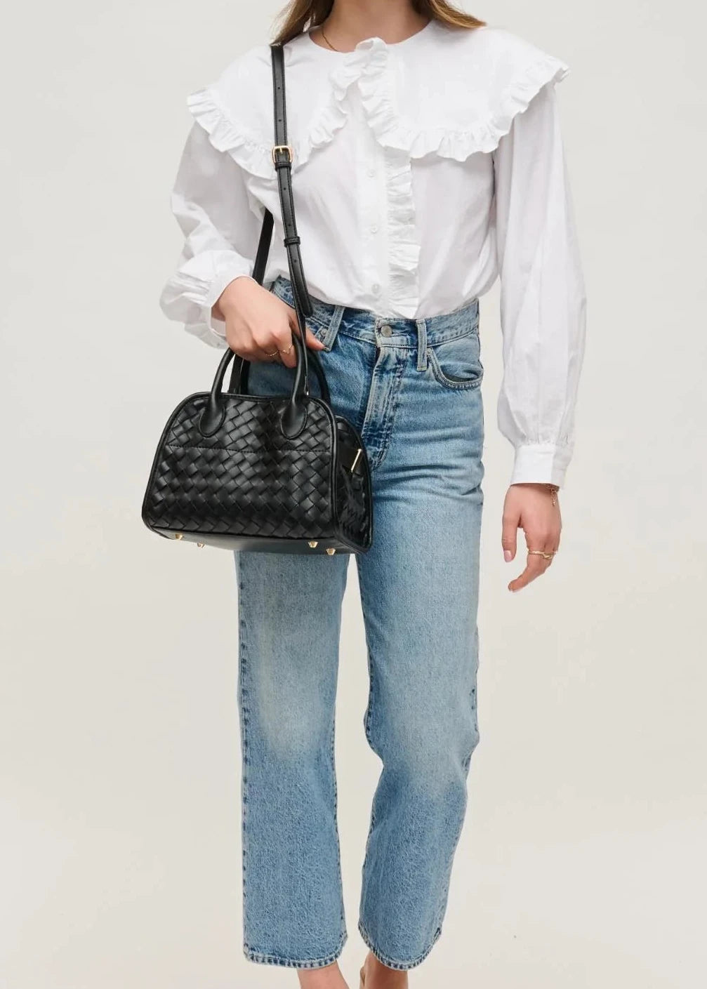 Kristie Woven Crossbody in Black