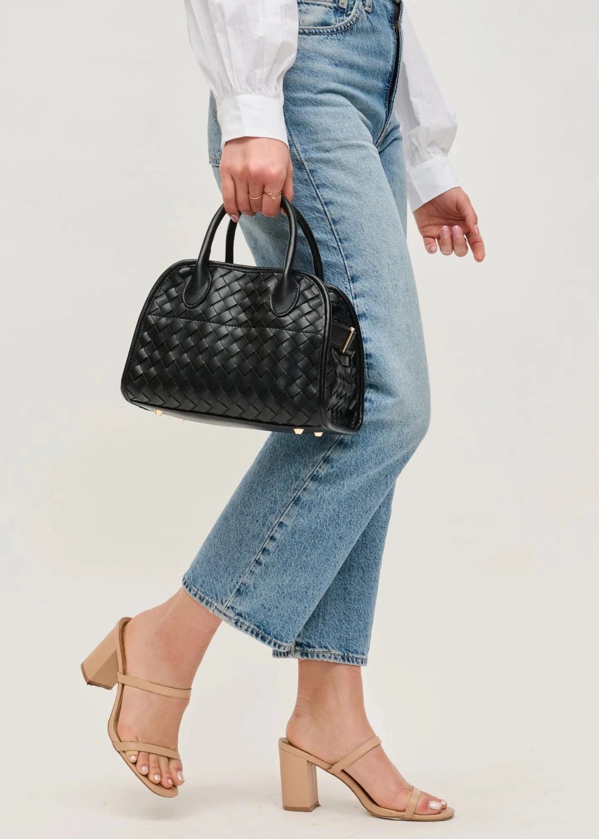 Kristie Woven Crossbody in Black