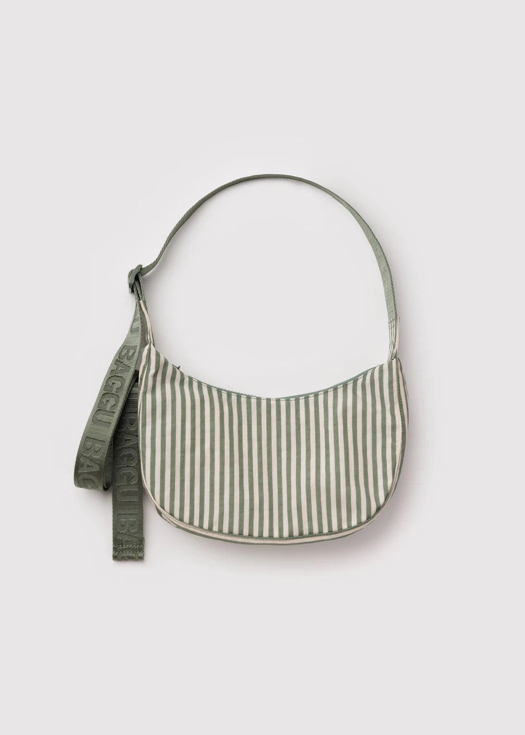 Baggu Small Crescent Bag in Sage Stripe