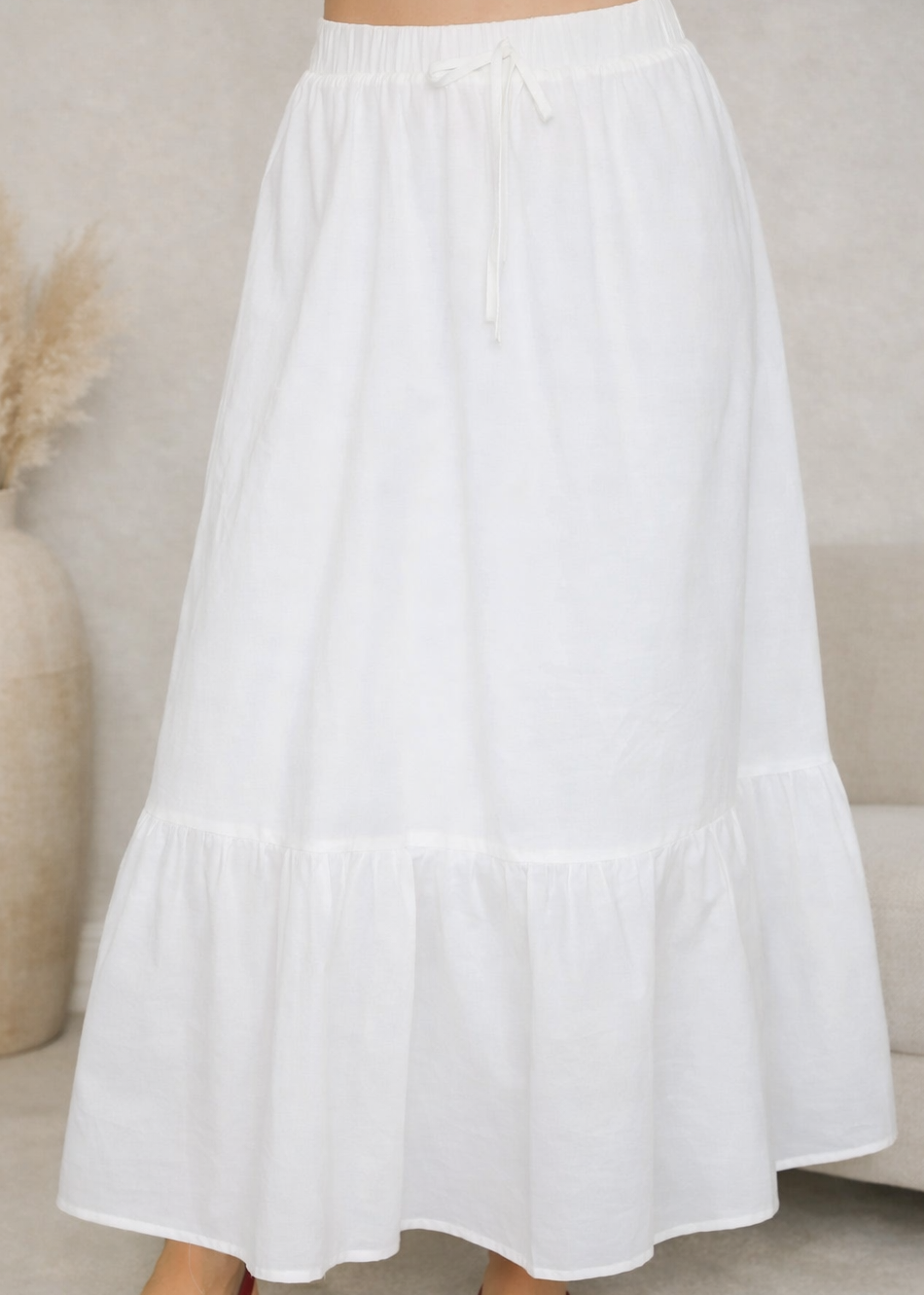 Hannah Front Tie Classic Maxi Skirt