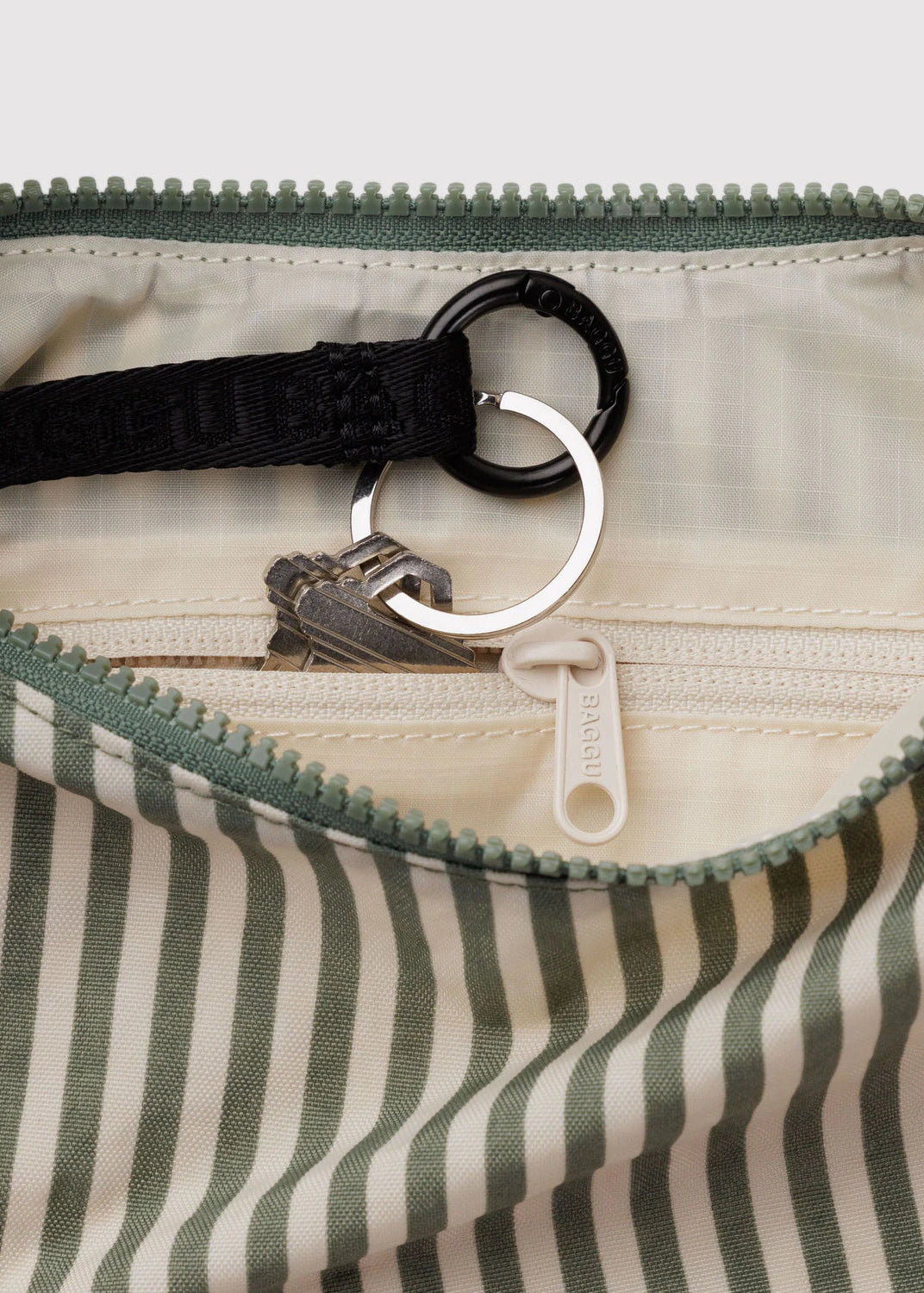 Baggu Small Crescent Bag in Sage Stripe