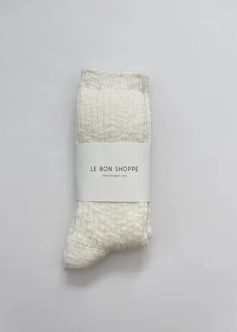 Cottage Socks in White Linen